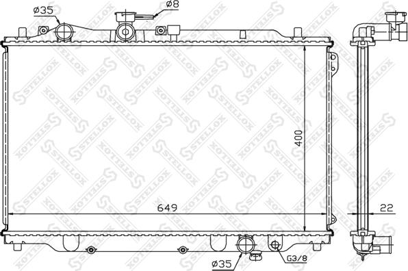 Stellox 10-25034-SX - Radiator, engine cooling autospares.lv