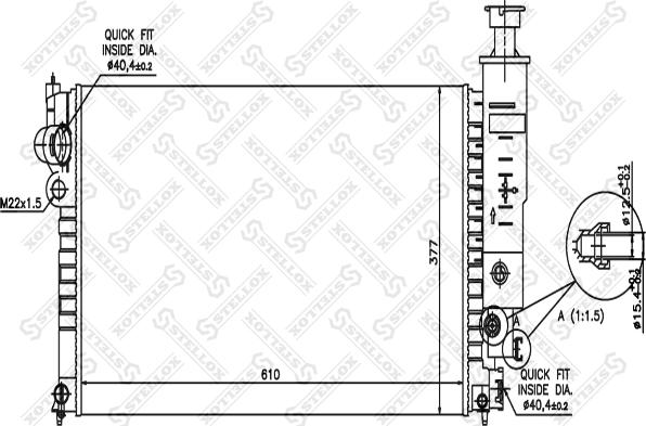 Stellox 10-25036-SX - Radiator, engine cooling autospares.lv