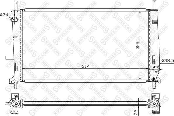 Stellox 10-25031-SX - Radiator, engine cooling autospares.lv