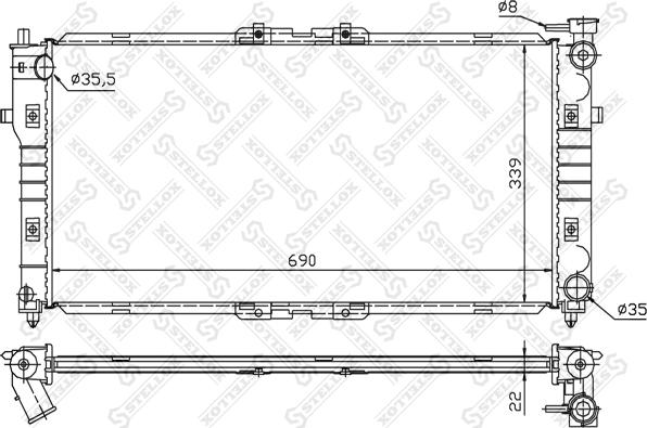 Stellox 10-25033-SX - Radiator, engine cooling autospares.lv