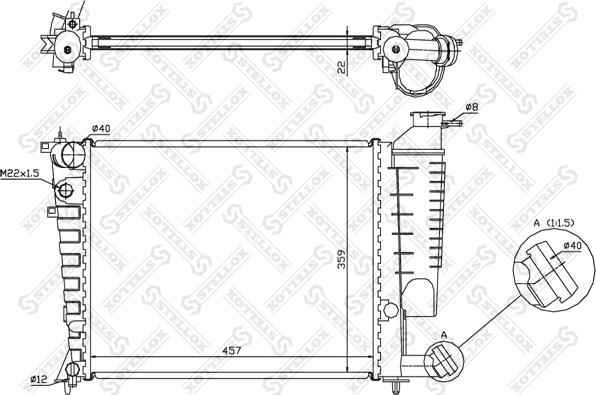 Stellox 10-25026-SX - Radiator, engine cooling autospares.lv