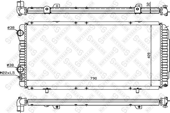 Stellox 10-25027-SX - Radiator, engine cooling autospares.lv