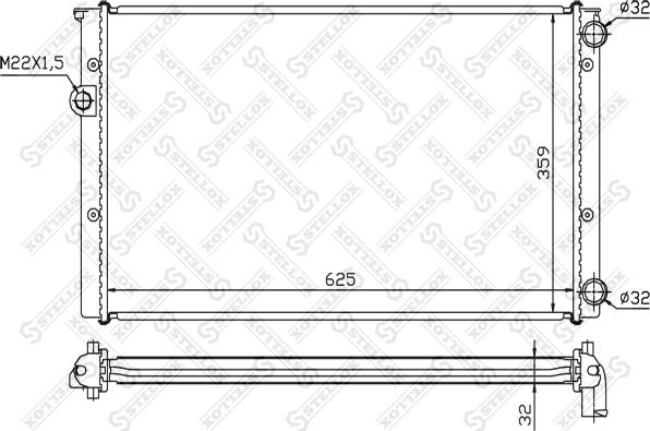 Stellox 10-25071-SX - Radiator, engine cooling autospares.lv