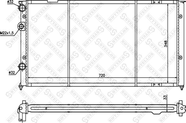 Stellox 10-25072-SX - Radiator, engine cooling autospares.lv