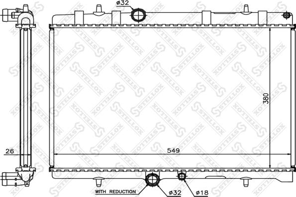 Stellox 10-25077-SX - Radiator, engine cooling autospares.lv