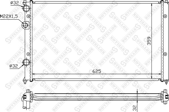 Stellox 10-25199-SX - Radiator, engine cooling autospares.lv