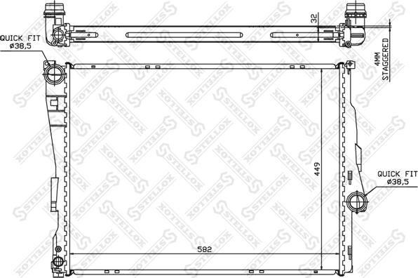 Stellox 10-25195-SX - Radiator, engine cooling autospares.lv