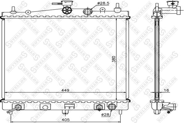 Stellox 10-25190-SX - Radiator, engine cooling autospares.lv