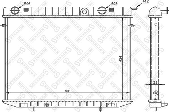 Stellox 10-25141-SX - Radiator, engine cooling autospares.lv