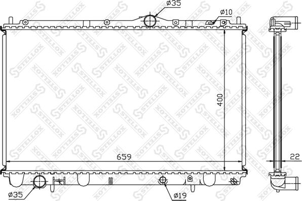 Stellox 10-25142-SX - Radiator, engine cooling autospares.lv