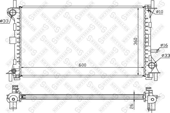 Stellox 10-25159-SX - Radiator, engine cooling autospares.lv