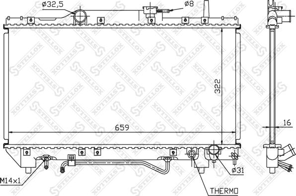 Stellox 10-25154-SX - Radiator, engine cooling autospares.lv