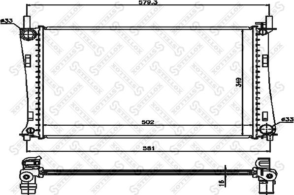 Stellox 10-25157-SX - Radiator, engine cooling autospares.lv