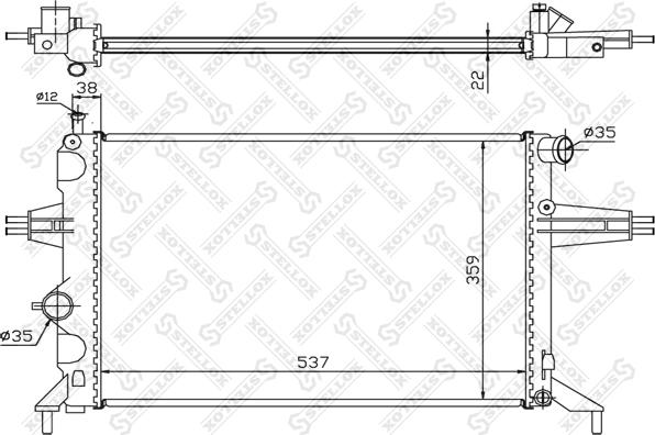 Stellox 10-25163-SX - Radiator, engine cooling autospares.lv