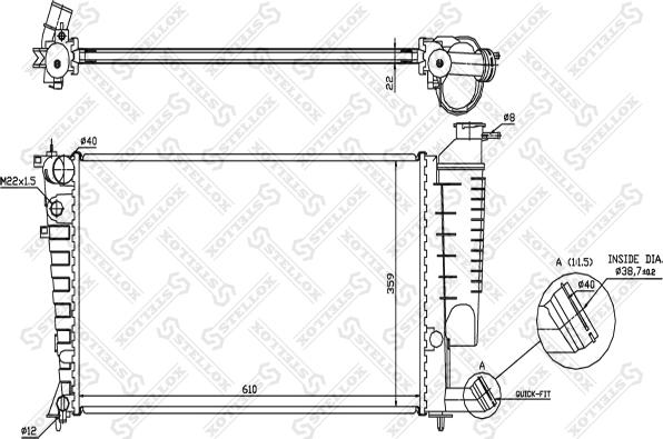 Stellox 10-25119-SX - Radiator, engine cooling autospares.lv