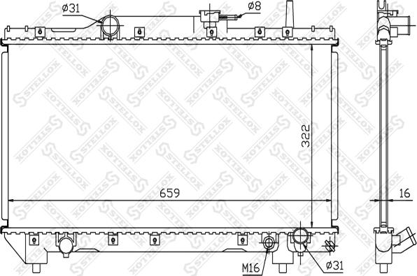 Stellox 10-25116-SX - Radiator, engine cooling autospares.lv