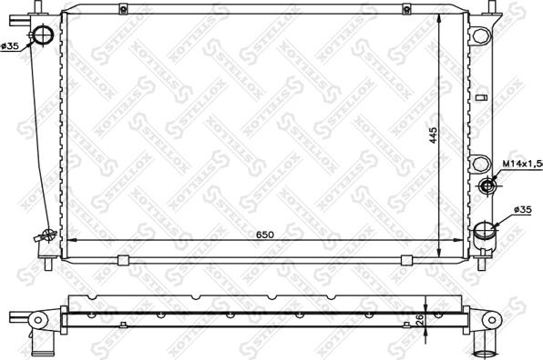 Stellox 10-25184-SX - Radiator, engine cooling autospares.lv