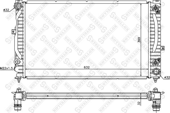 Stellox 10-25139-SX - Radiator, engine cooling autospares.lv