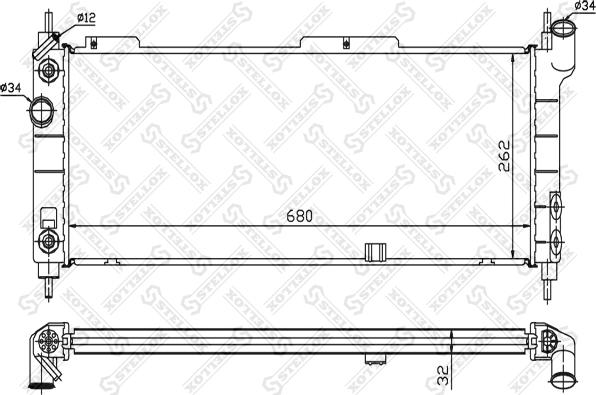 Stellox 10-25136-SX - Radiator, engine cooling autospares.lv