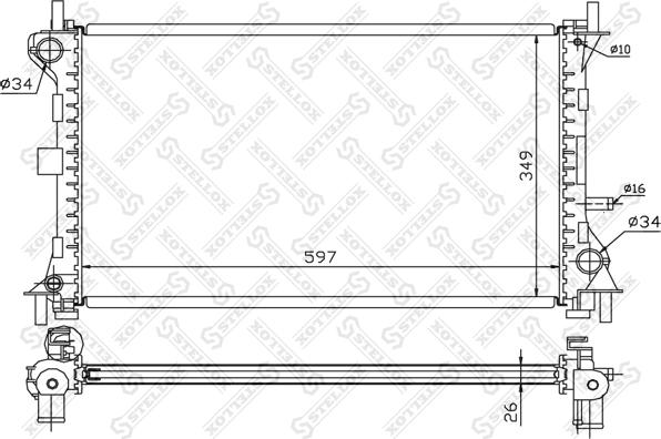 Stellox 10-25130-SX - Radiator, engine cooling autospares.lv