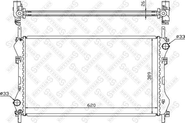 Stellox 10-25132-SX - Radiator, engine cooling autospares.lv