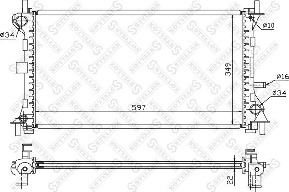 Stellox 10-25129-SX - Radiator, engine cooling autospares.lv