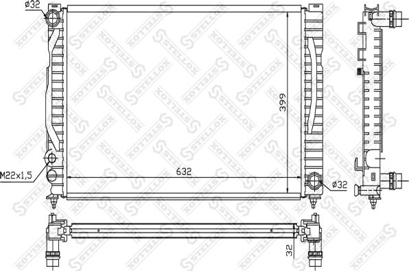 Stellox 10-25125-SX - Radiator, engine cooling autospares.lv