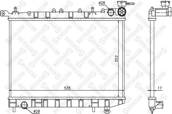 Stellox 10-25121-SX - Radiator, engine cooling autospares.lv