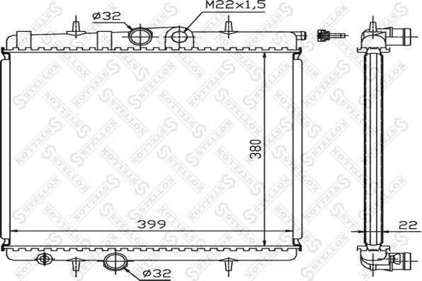 Stellox 10-25122-SX - Radiator, engine cooling autospares.lv