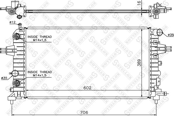 Stellox 10-25174-SX - Radiator, engine cooling autospares.lv