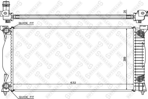 Stellox 10-25178-SX - Radiator, engine cooling autospares.lv