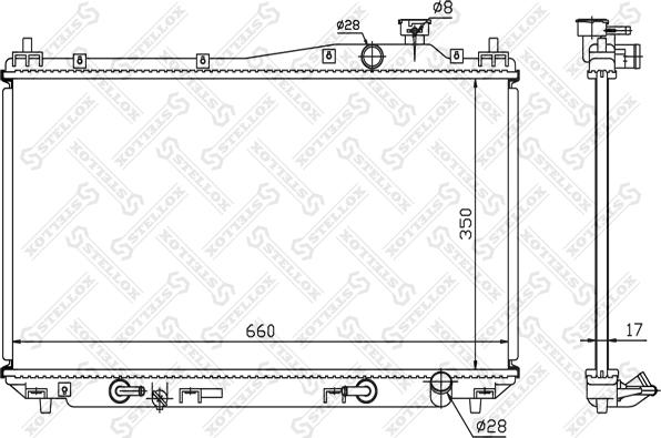 Stellox 10-25172-SX - Radiator, engine cooling autospares.lv