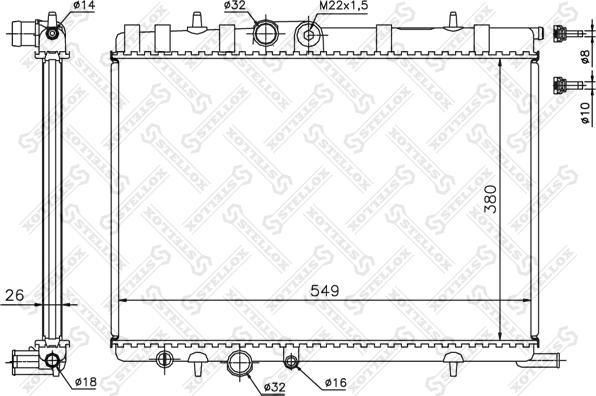 Stellox 10-25177-SX - Radiator, engine cooling autospares.lv