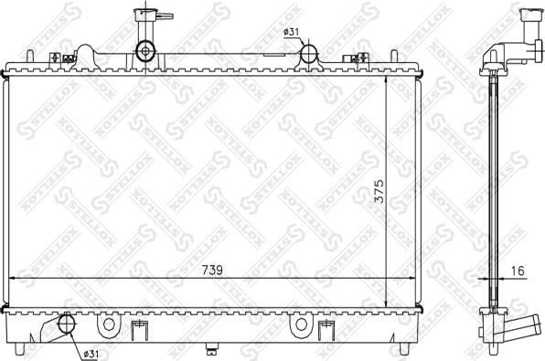 Stellox 10-25853-SX - Radiator, engine cooling autospares.lv