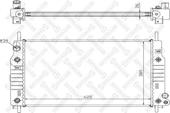 Stellox 10-25803-SX - Radiator, engine cooling autospares.lv