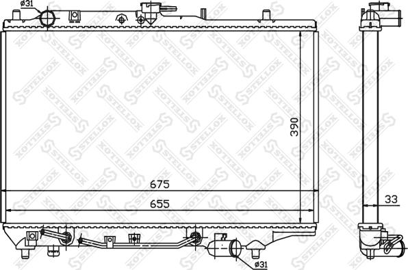 Stellox 10-25832-SX - Radiator, engine cooling autospares.lv