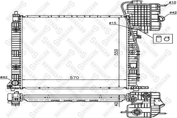 Stellox 10-25873-SX - Radiator, engine cooling autospares.lv