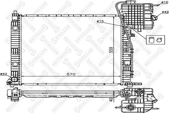 Stellox 10-25872-SX - Radiator, engine cooling autospares.lv