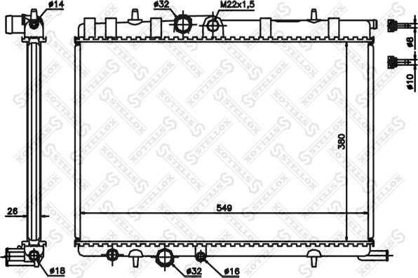 Stellox 10-25354-SX - Radiator, engine cooling autospares.lv