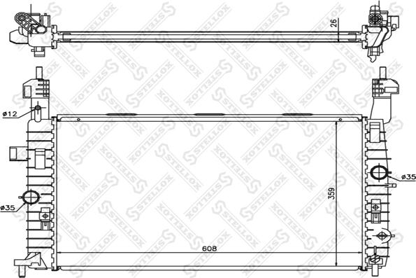 Stellox 10-25351-SX - Radiator, engine cooling autospares.lv