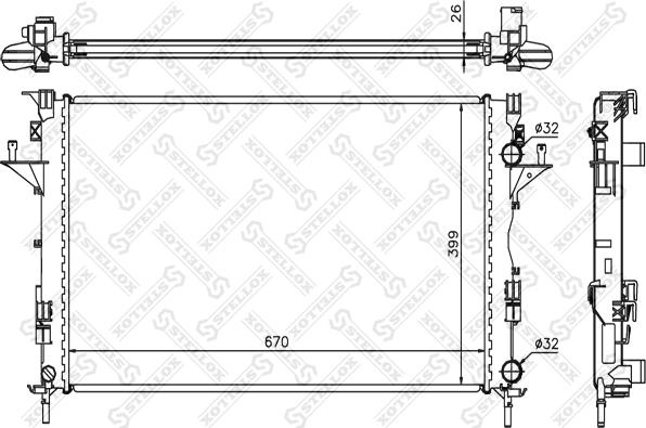 Stellox 10-25357-SX - Radiator, engine cooling autospares.lv