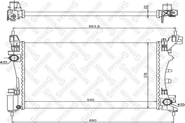 Stellox 10-25366-SX - Radiator, engine cooling autospares.lv