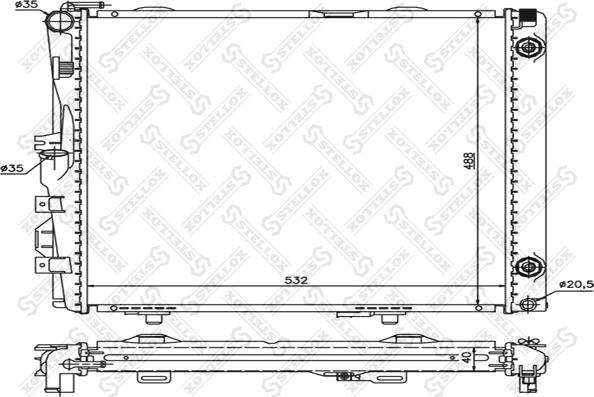 Stellox 10-25368-SX - Radiator, engine cooling autospares.lv