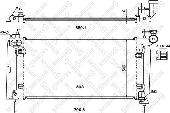 Stellox 10-25362-SX - Radiator, engine cooling autospares.lv