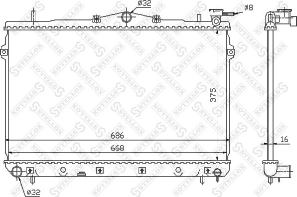 Stellox 10-25304-SX - Radiator, engine cooling autospares.lv