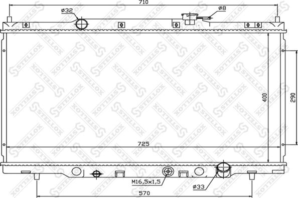 Stellox 10-25389-SX - Radiator, engine cooling autospares.lv