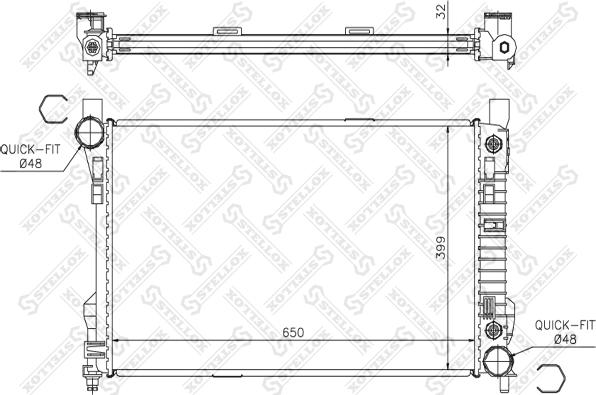 Stellox 10-25386-SX - Radiator, engine cooling autospares.lv