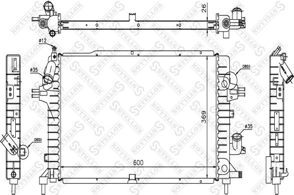 Stellox 10-25388-SX - Radiator, engine cooling autospares.lv