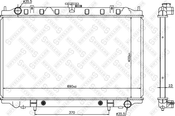 Stellox 10-25338-SX - Radiator, engine cooling autospares.lv