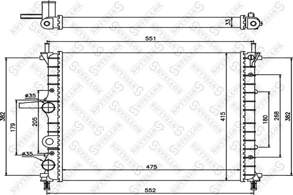 Stellox 10-25332-SX - Radiator, engine cooling autospares.lv